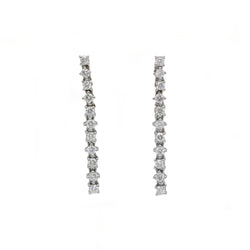 Boucles d'oreilles Chute Or Blanc avec Diamants