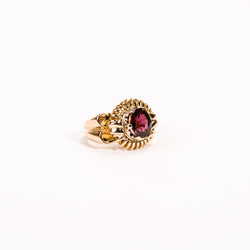 Bague Cocktail grenat rhodolite en or jaune