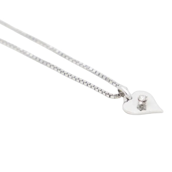 Collier maille solide en or blanc et diamant