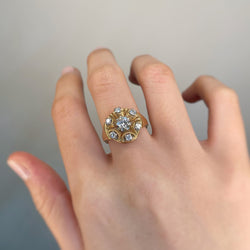 Yellow gold and diamond ring