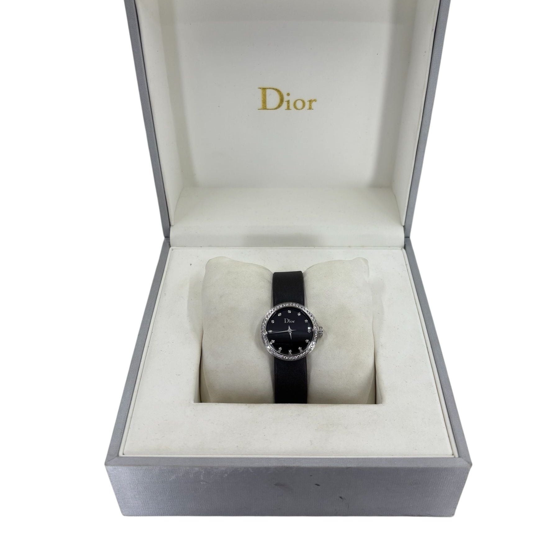 Montre DIOR "La D de Dior" en acier, quartz, saphir et diamants