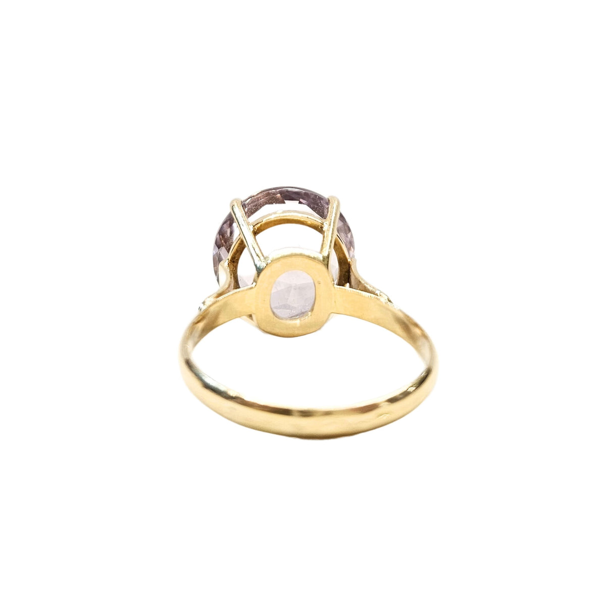 Bague en or jaune 18 carats et amethyste naturelle - Taille EU61