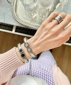 Bracelet BULGARI Bvlgari en acier et onyx