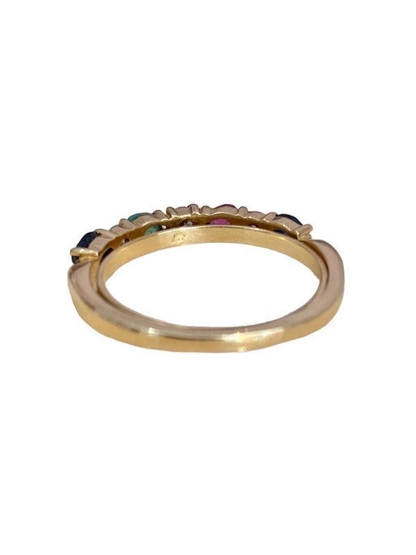 Bague Demi-alliance Américaine, en or jaune 18k