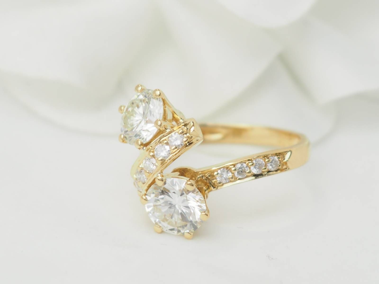 Bague Toi et Moi en or jaune et diamants