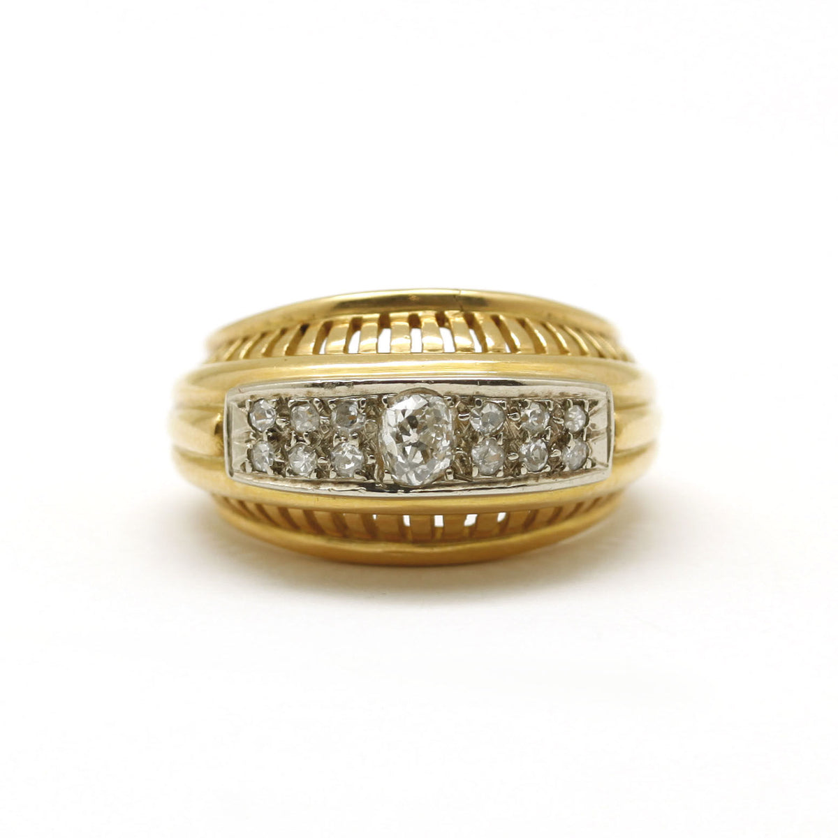 Bague - Or, Platine & diamants