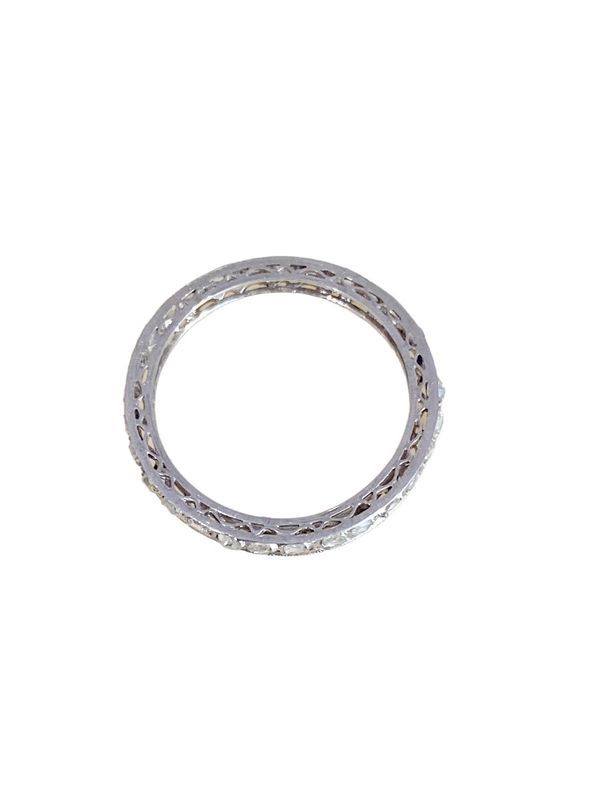 Bague Alliance Américaine, en platine et diamants