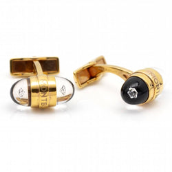 MONTBLANC cufflinks in rose gold and diamonds. Second hand