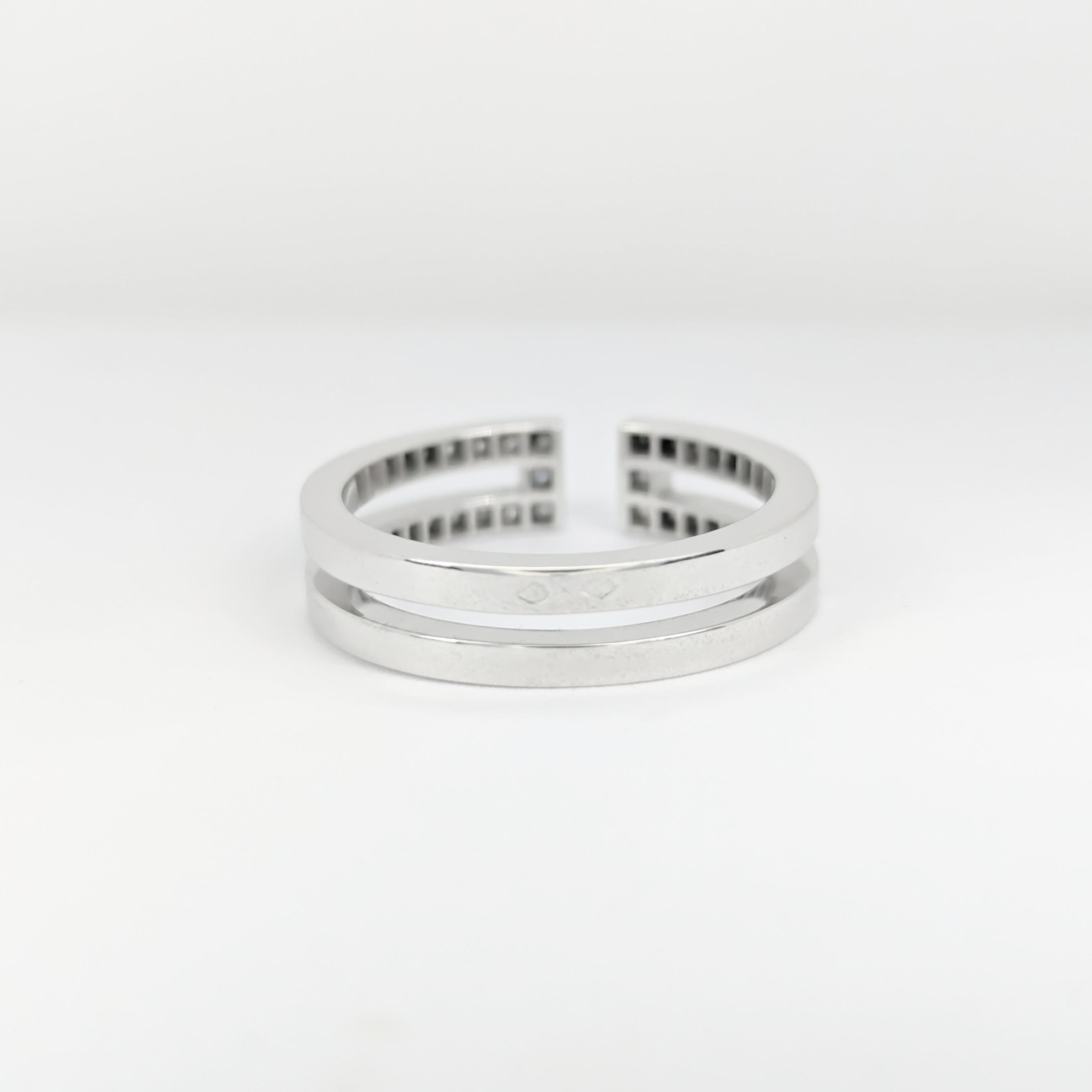 Bague en or blanc et pavage diamants