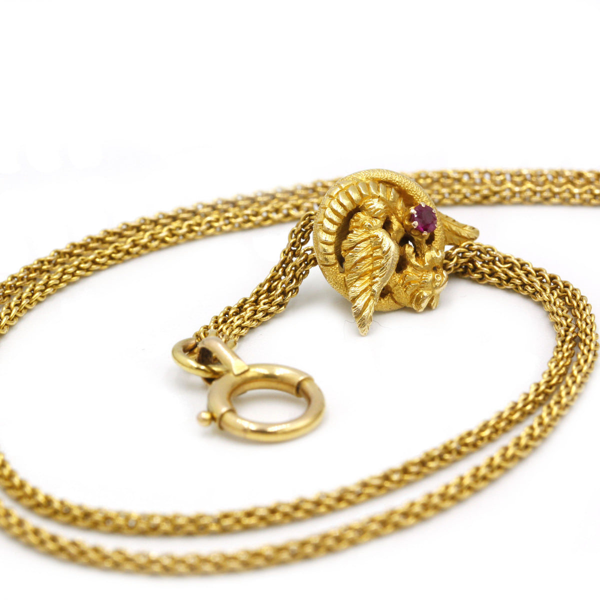 Sautoir Pendentif - Or et Rubis