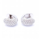 Boucles d'oreilles en or blanc et pavé de diamants d'occasion