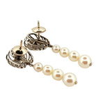 Boucles d'oreilles Pendantes en or blanc perles et diamants