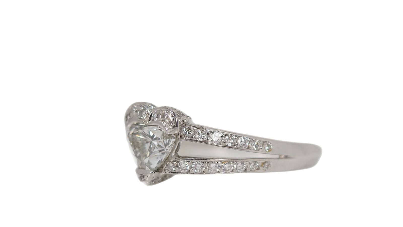 White gold and diamond ring