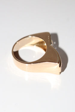 Bague Tank Diamant Et Pierres Rouges