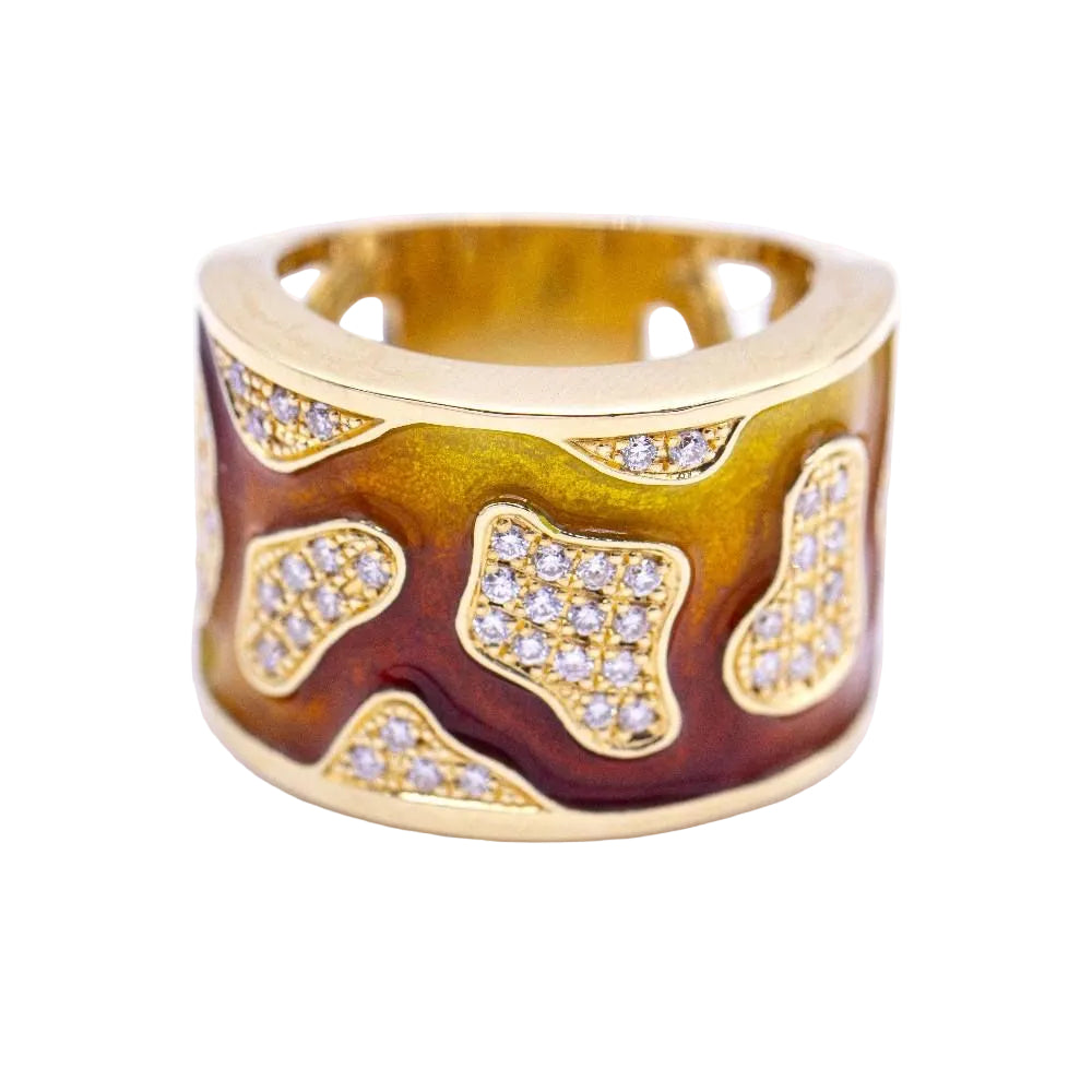 Bague en or et émail d'occasion