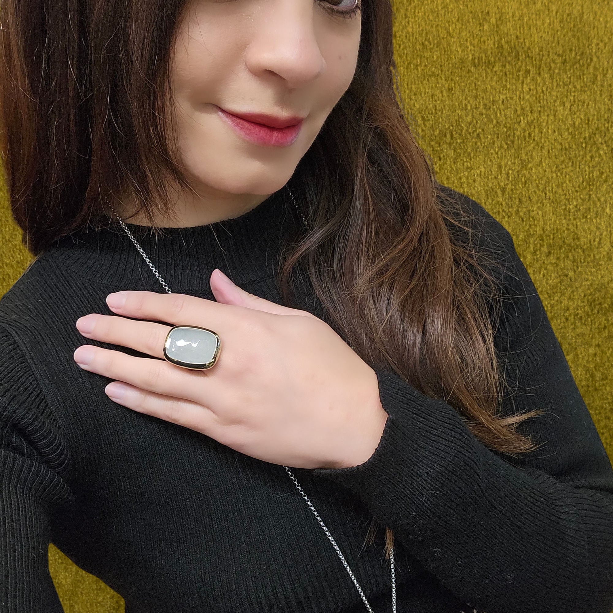 POMELLATO ring in white gold and aquamarine