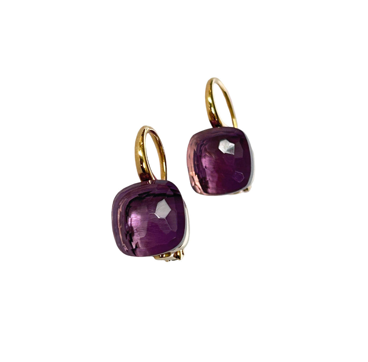 Paire de boucles d'oreilles POMELLATO Nudo Classic en or rose et améthyste