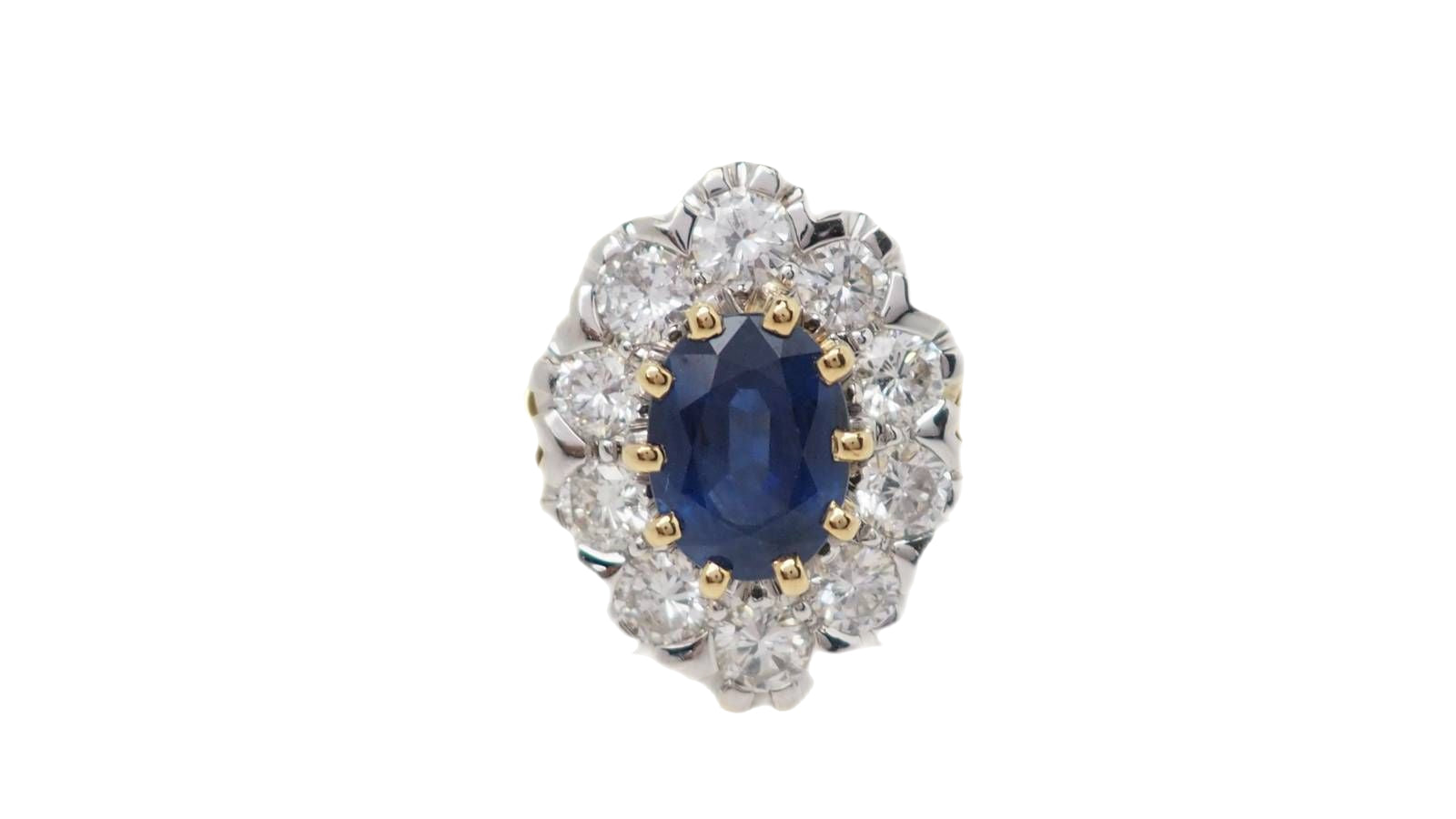 Bague Pompadour en Or jaune, Saphir et Diamant