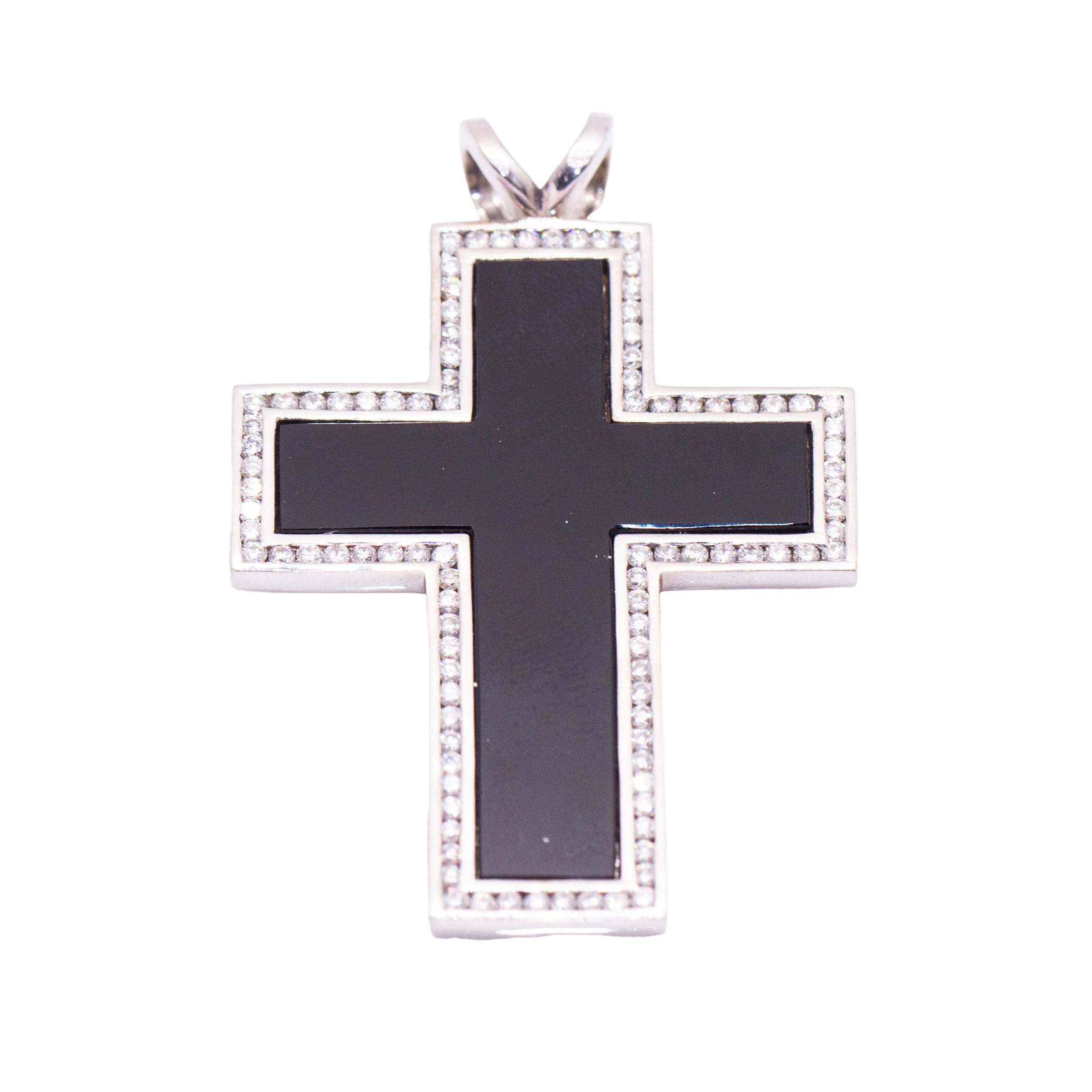 Pendentif CREU de DIAMANTS en or blanc