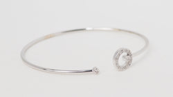 Bracelet Jonc flexible en or blanc et diamants