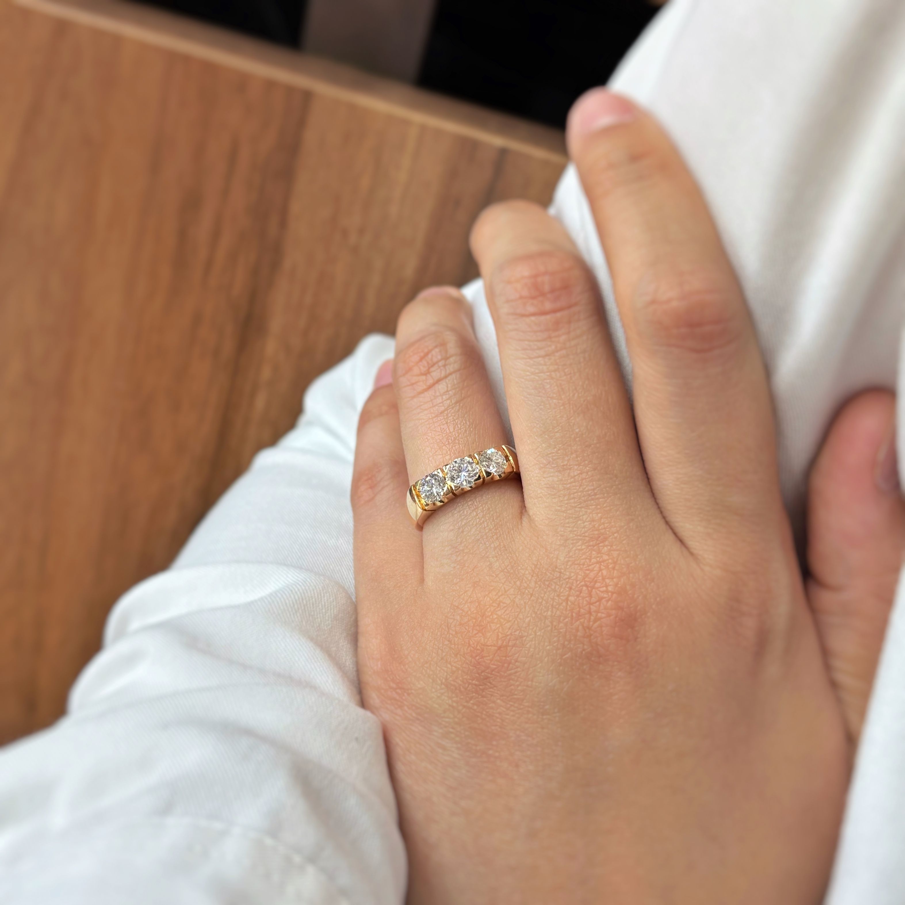 Ring Garter in yellow gold and diamonds