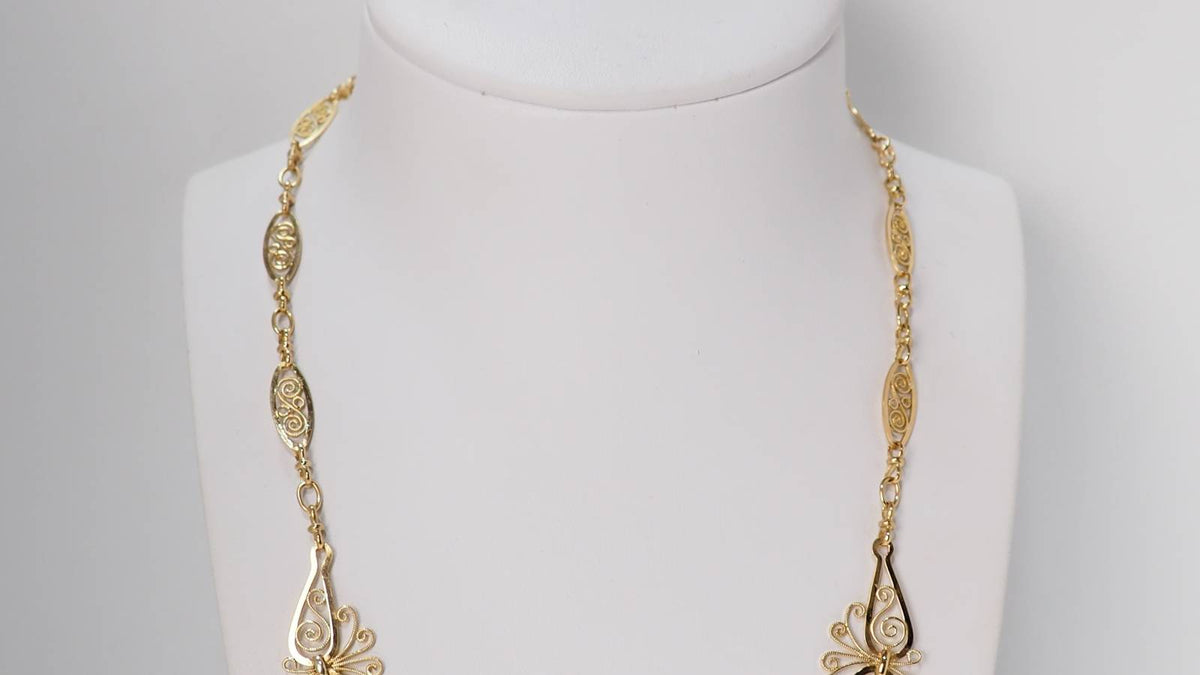 Collier draperie ancien en or jaune