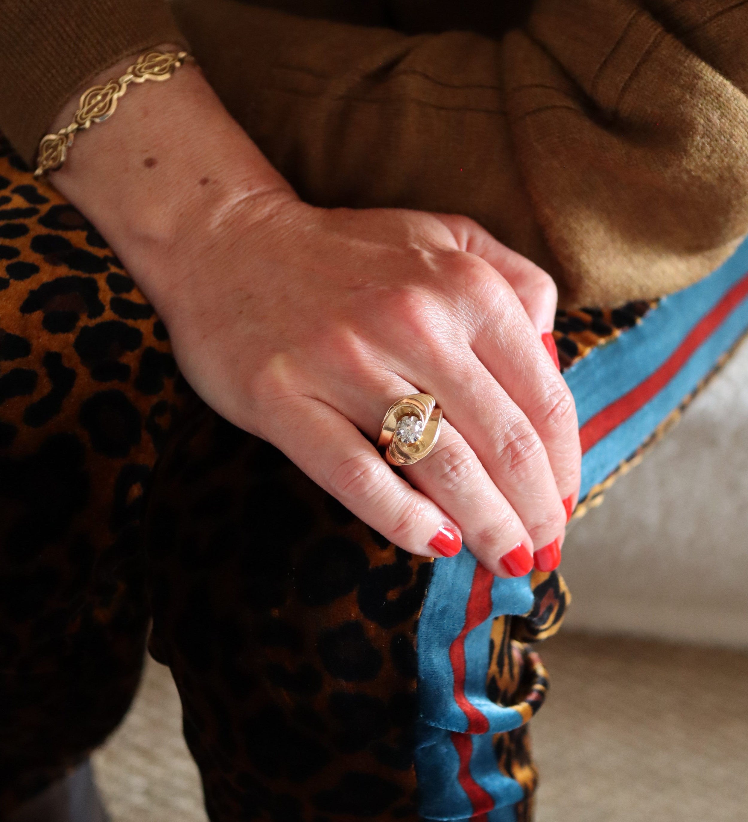 Bague Tourbillon diamant en or jaune