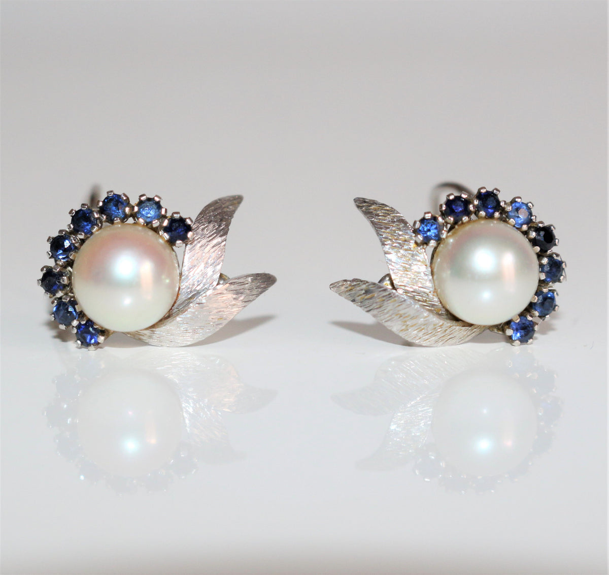 Boucles d'Oreilles Clips Perle Et Saphirs
