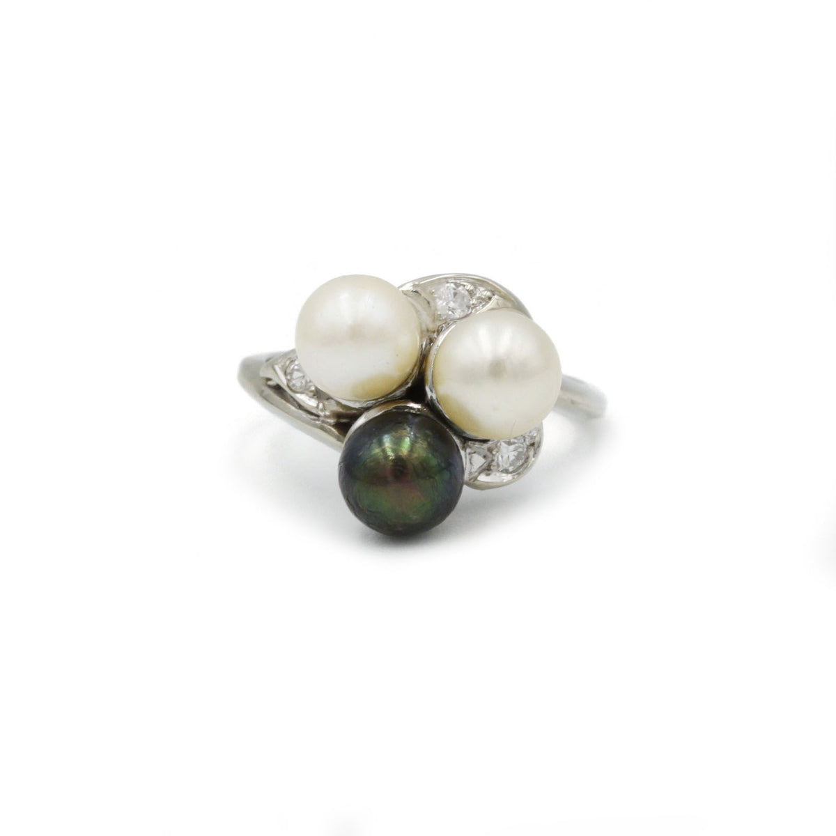 Bague - Or, diamants & perles