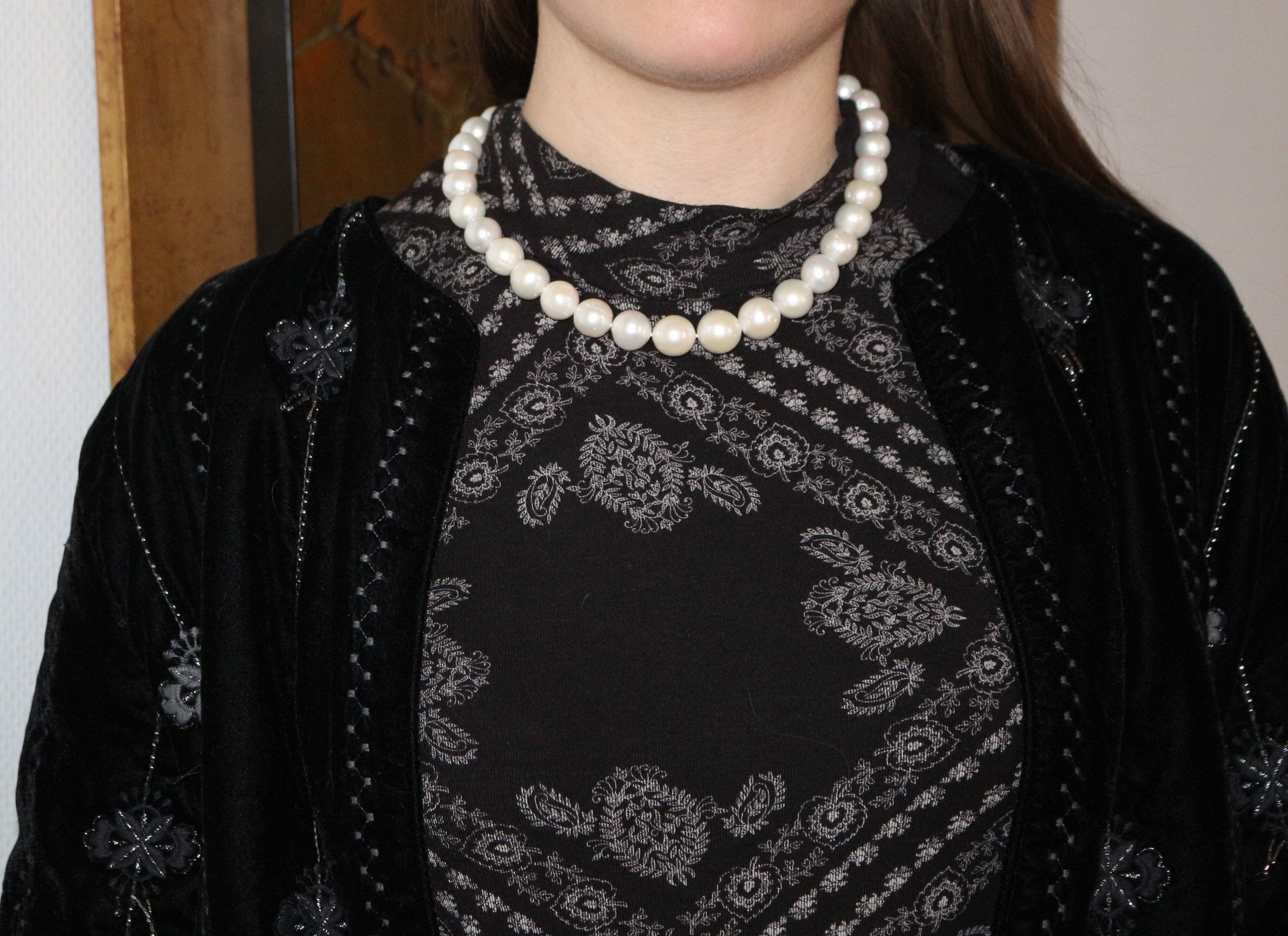 Large Cream Cultured Pearl Necklace