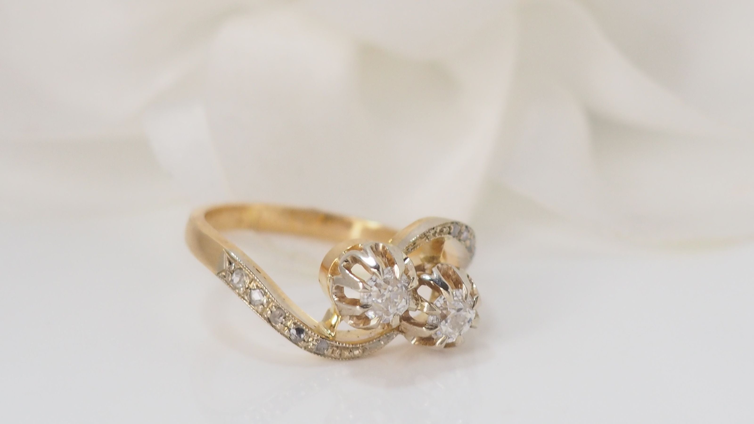 Bague Toi Et Moi En Or Jaune Et Diamants