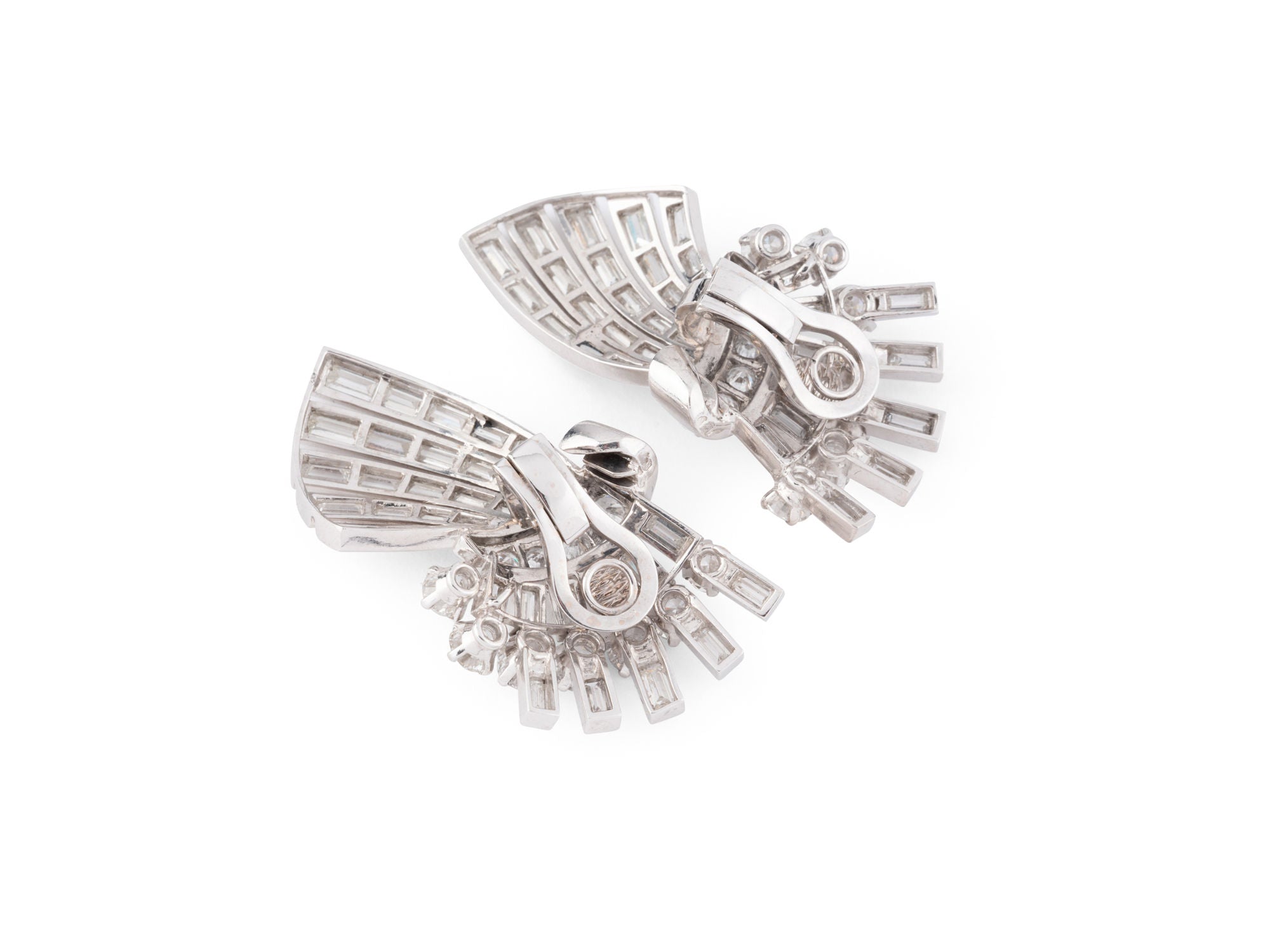 Boucles d'oreilles Clips en or blanc et diamants