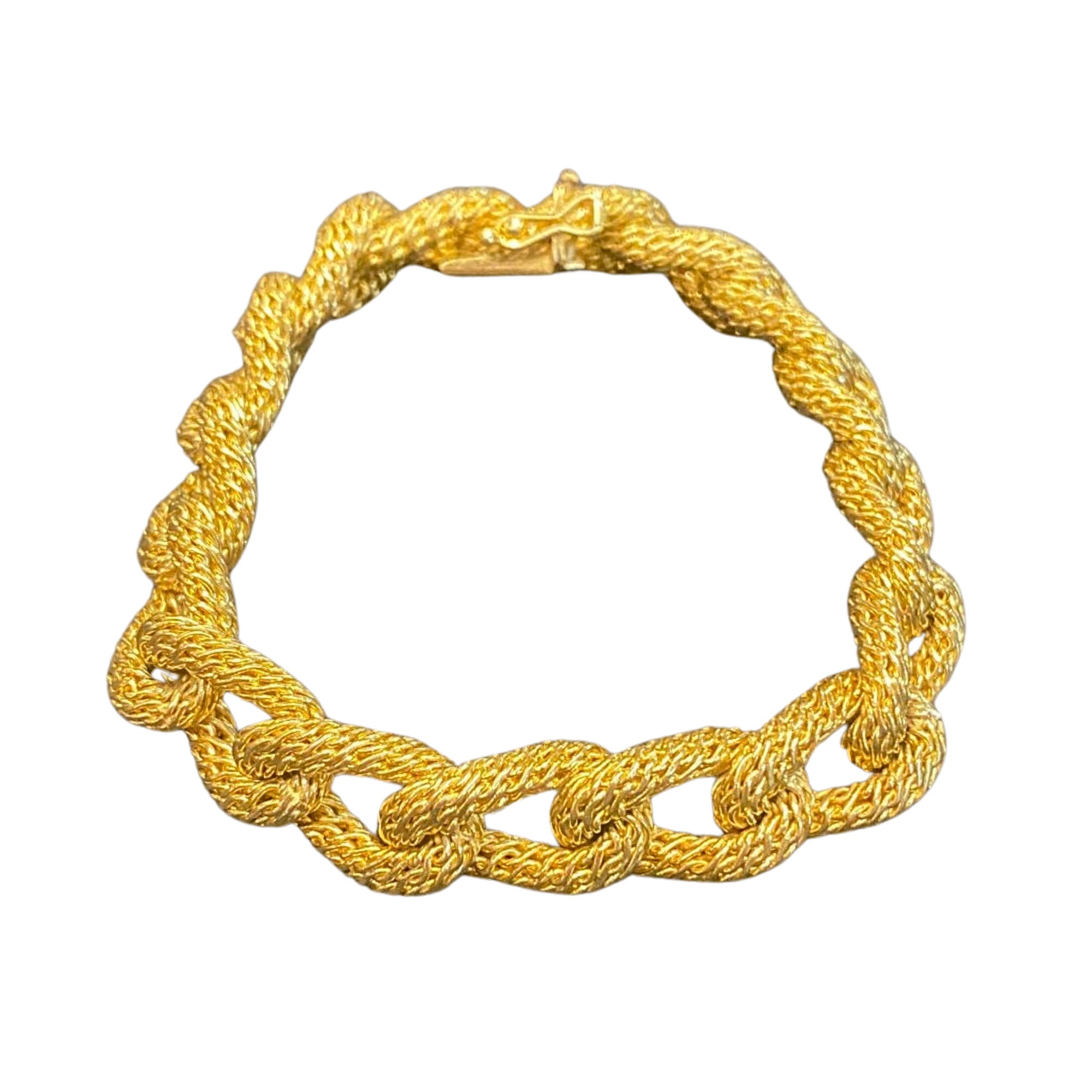 Bracelet mailles torsades en or jaune 18 carats