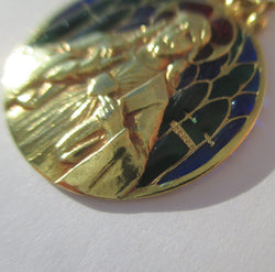 Pendentif BECKER Jésus Christ en or jaune et émail