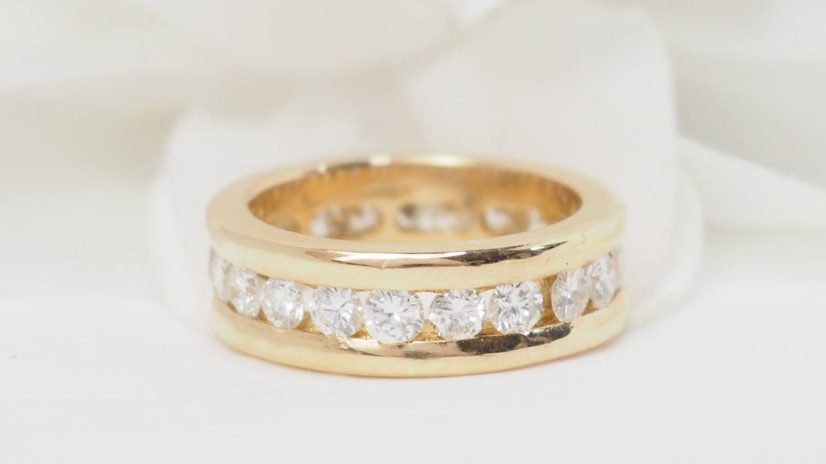 Alliance américaine en or jaune et diamants 1,68ct
