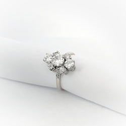 Bague en or blanc et diamants