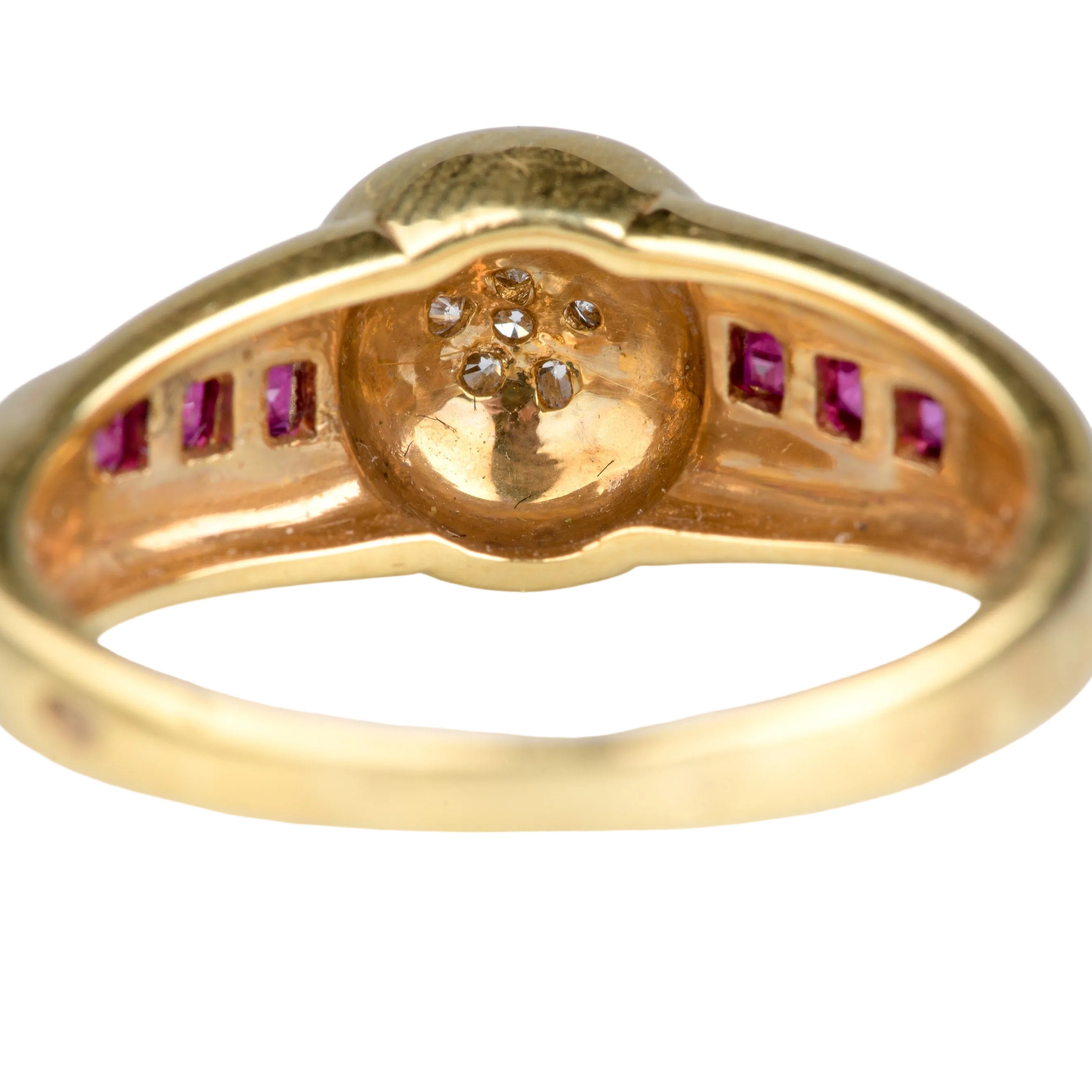 Bague Tank en or jaune, rubis et diamant