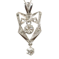 Collier Art déco en or platine et diamants