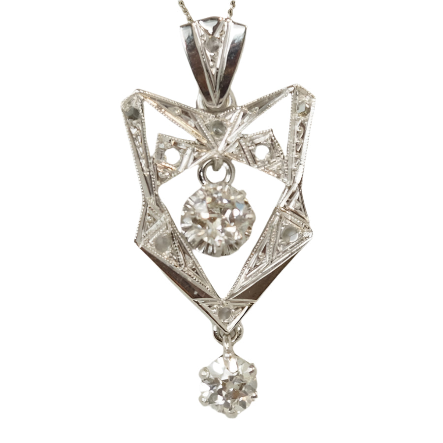 Collier Art déco en or platine et diamants