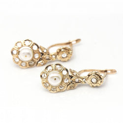 Boucles d'oreilles originales 1810 FLEUR avec diamants
