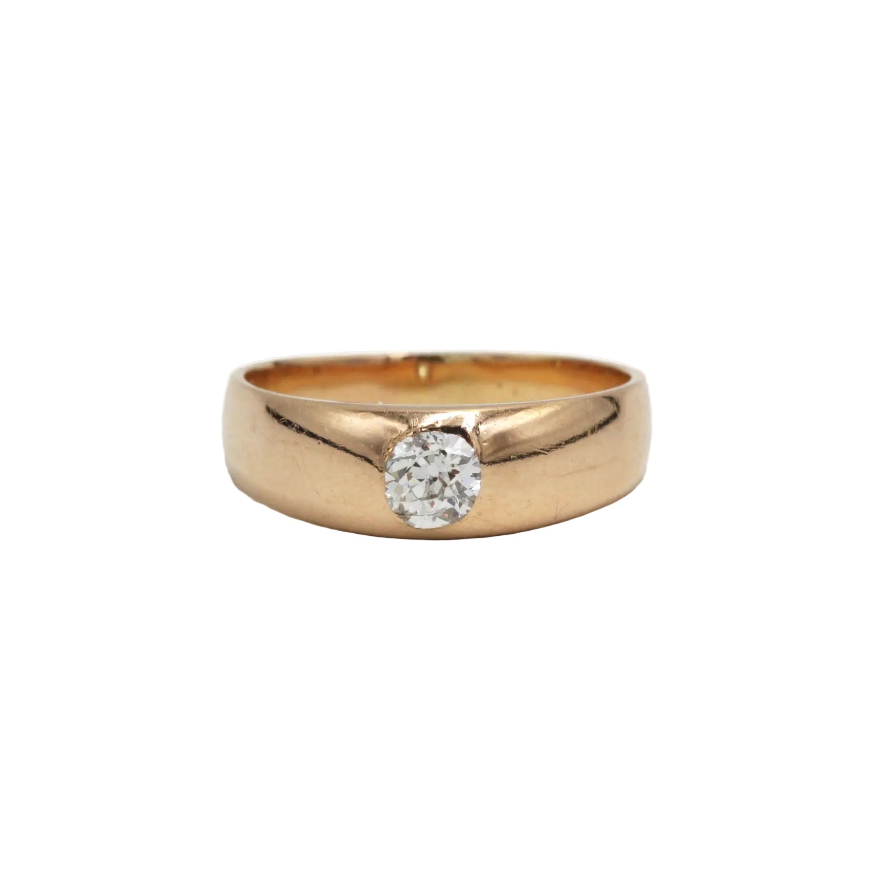 Bague Jonc en or rose et diamant