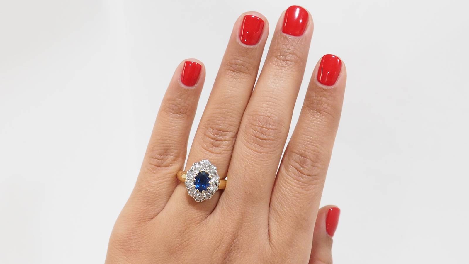 Bague Pompadour en Or jaune, Saphir et Diamant