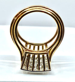 Ring in yellow gold, white gold and diamonds