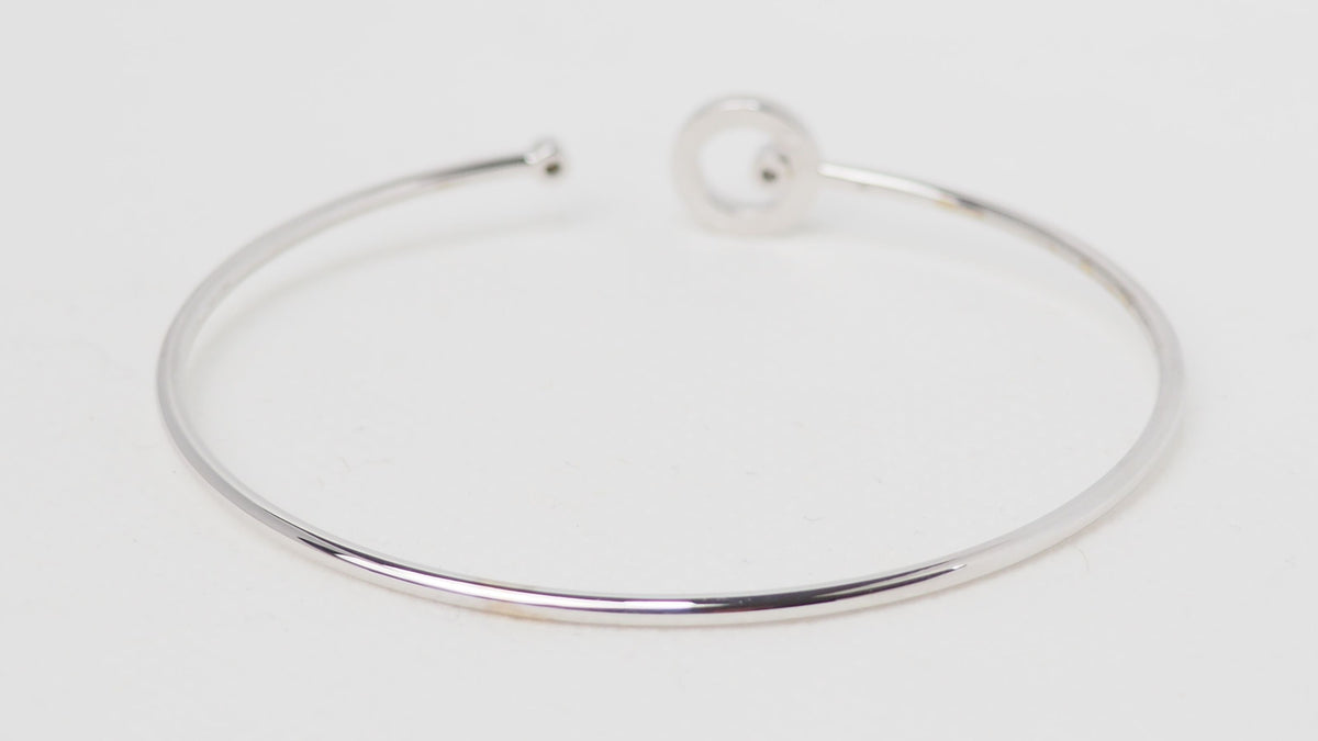 Bracelet Jonc flexible en or blanc et diamants