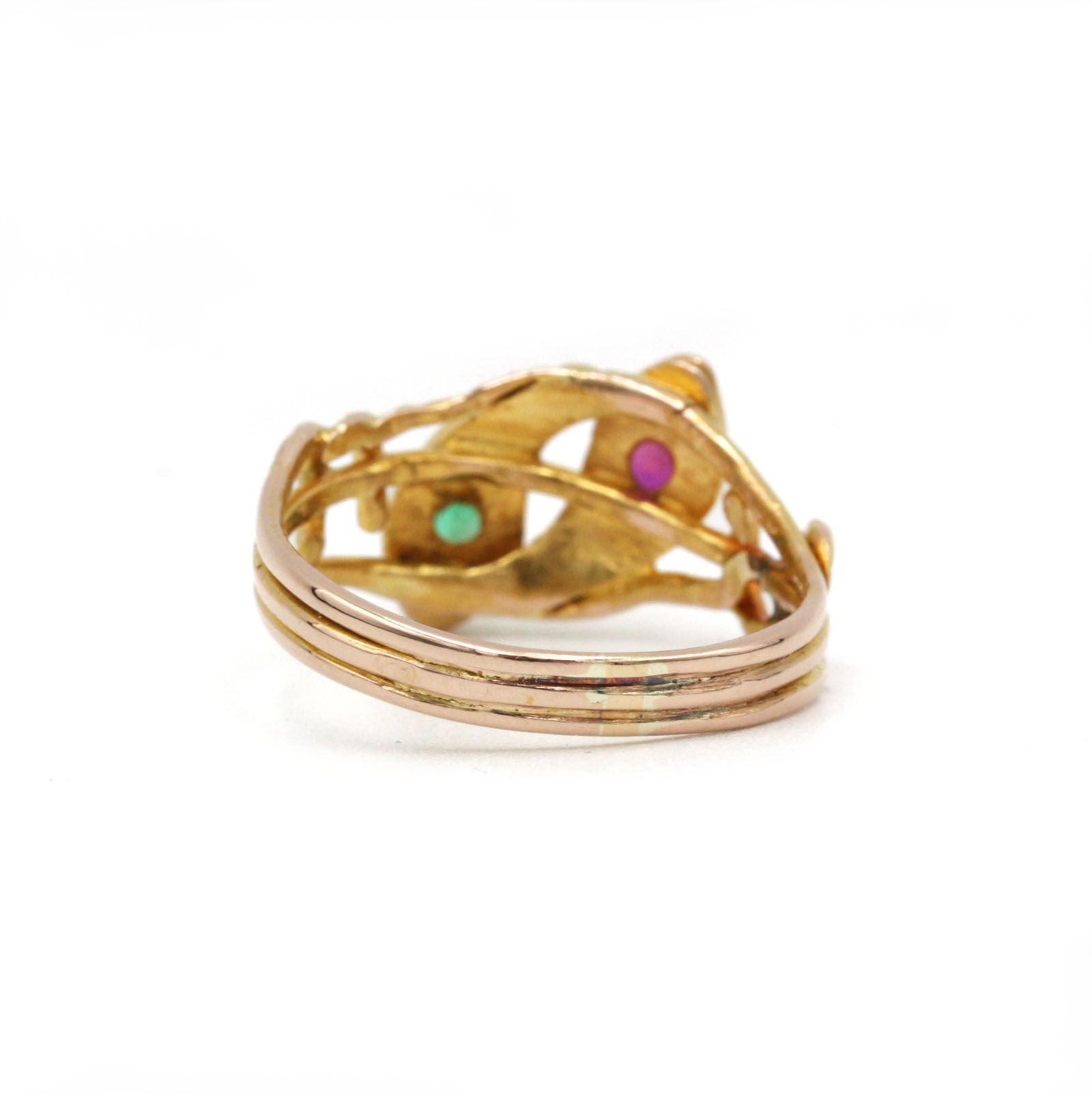 Ring Snake - Gold, diamonds, Ruby & Emerald