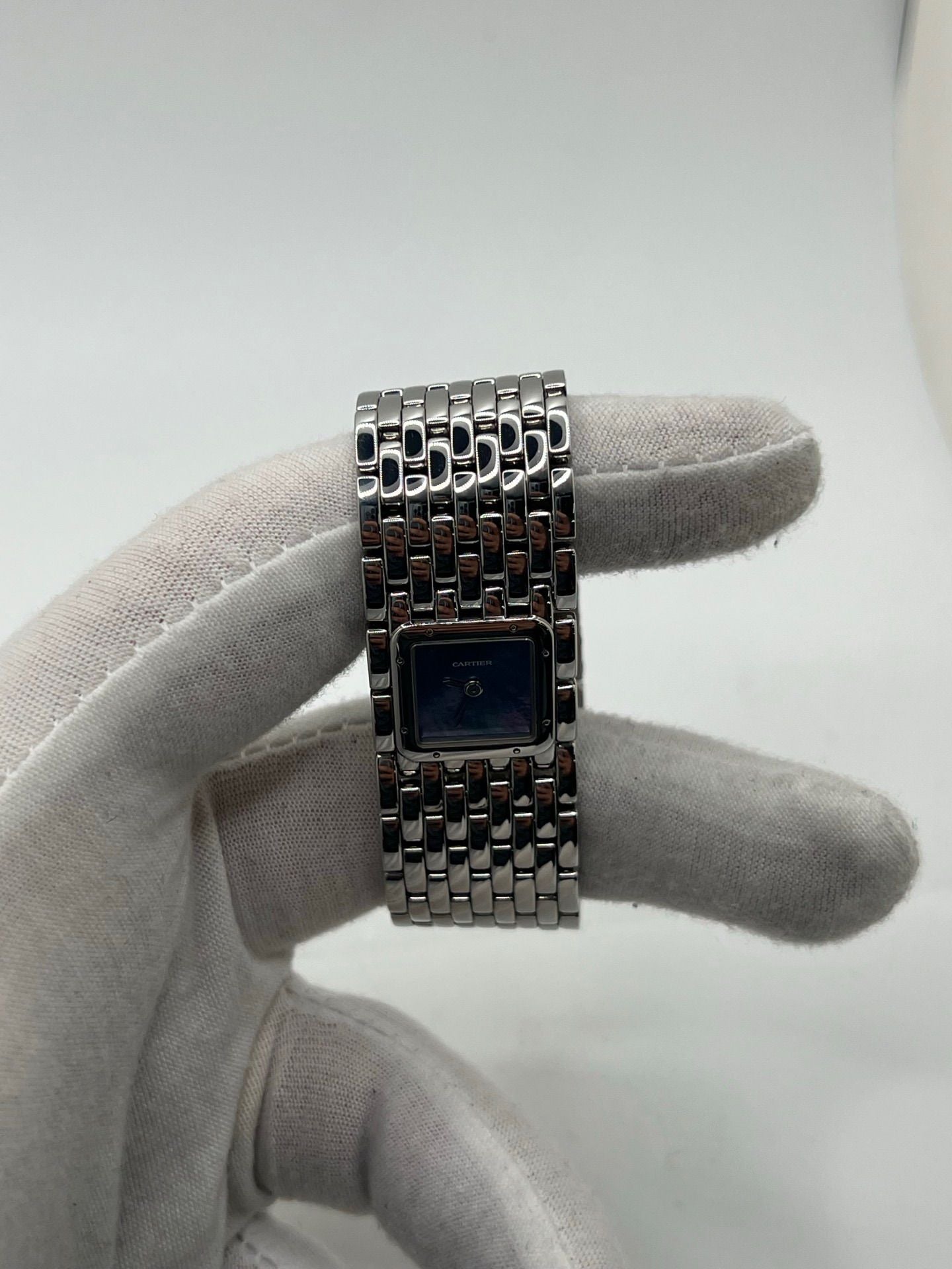 Montre CARTIER Panthère Ruban en acier et nacre