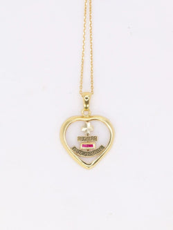 Médaille amour Augis coeur en verre et or, Plus qu’hier moins que demain, ca 1980 - Castafiore