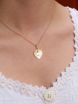 Médaille amour Augis coeur Plus qu'hier moins que demain or jaune rubis - Castafiore