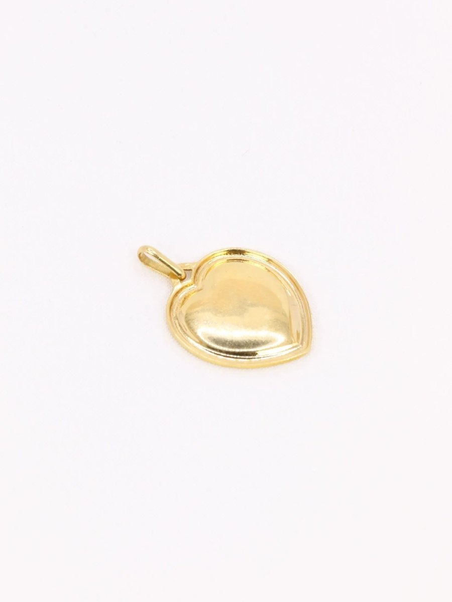 Médaille amour AUGIS coeur strié plus qu'hier moins que demain or jaune diamant rubis - Castafiore