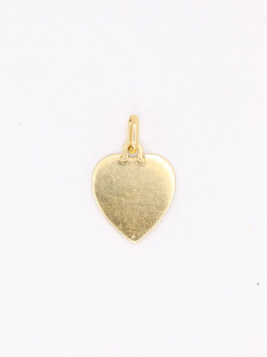 Médaille amour AUGIS coeur strié Plus qu'hier moins que demain or jaune rubis - Castafiore